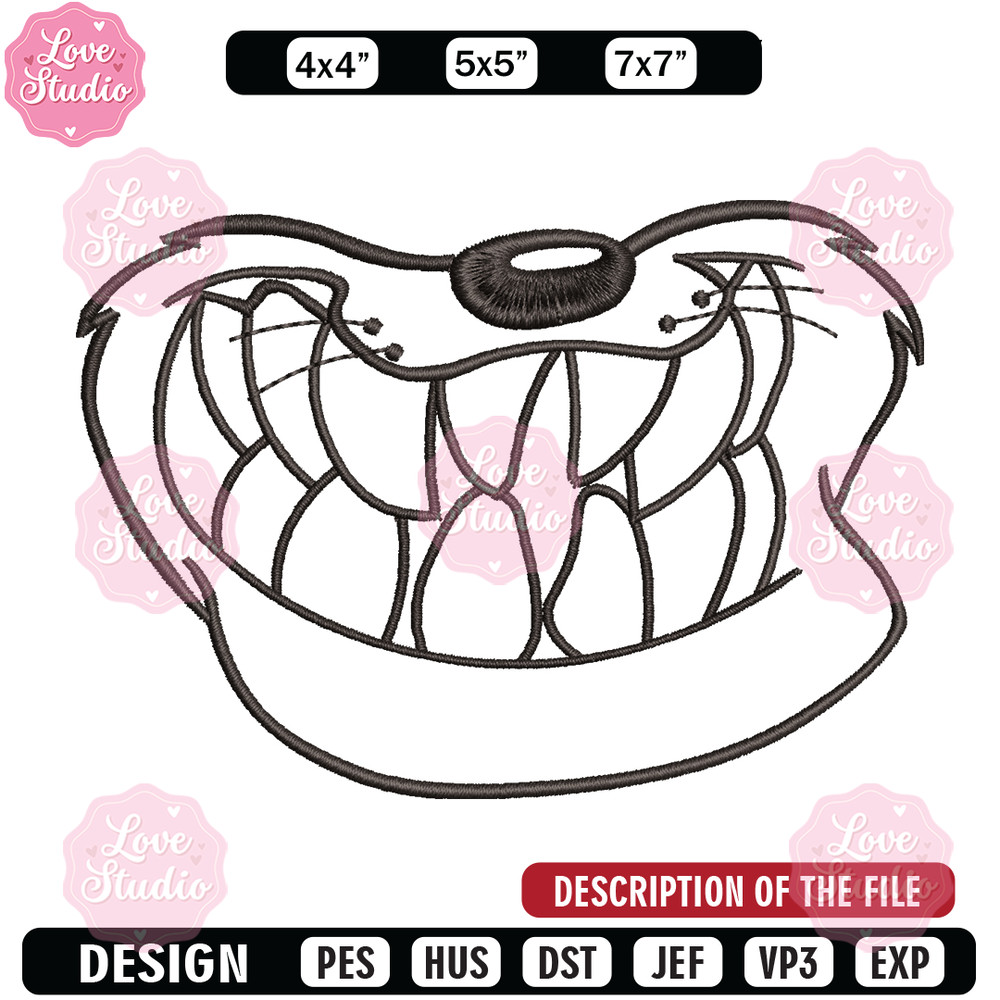 Dog black white embroidery design, cartoon embroidery, cartoon design, Embroidery file, cartoon shirt, Instant download.jpg