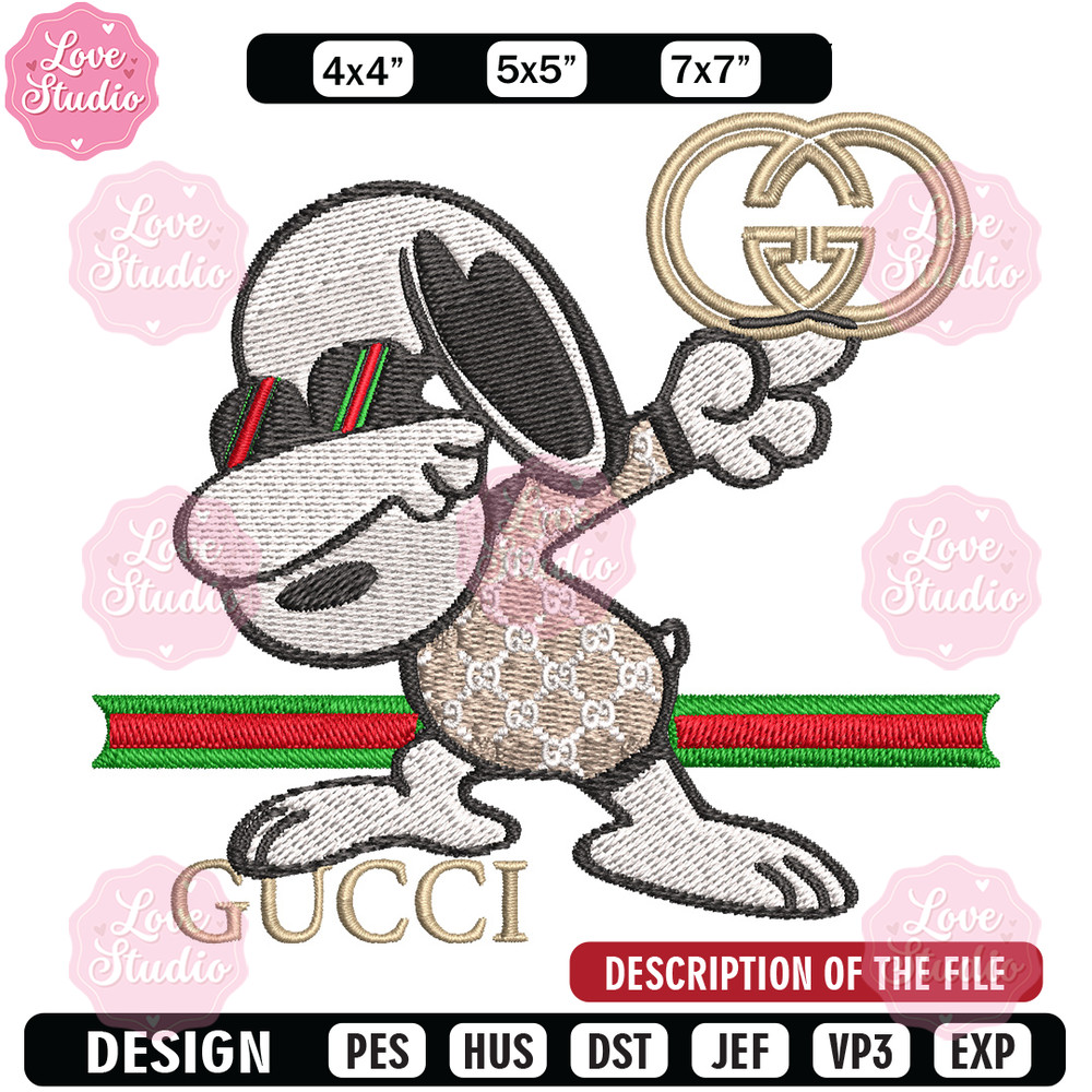 Dog cute gucci Embroidery Design, Gucci Embroidery, Embroidery File, Logo shirt, Sport Embroidery, Digital download.jpg