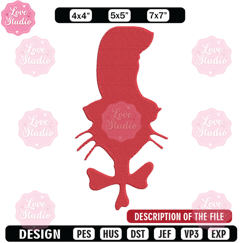Dr Seuss Red Embroidery Design, Dr Seuss Embroidery, Embroidery File, Embroidery design, Digital download.jpg