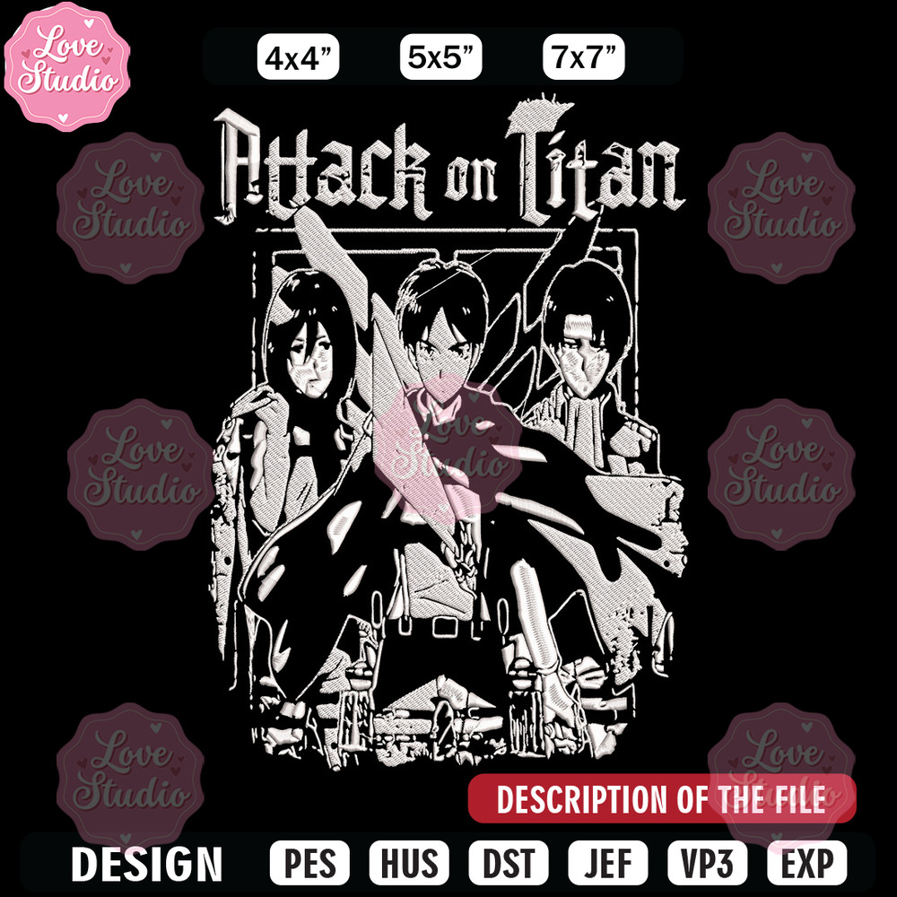 Eren friends Embroidery Design, Aot Embroidery, Embroidery File, Anime Embroidery, Anime shirt, Digital download 1.jpg