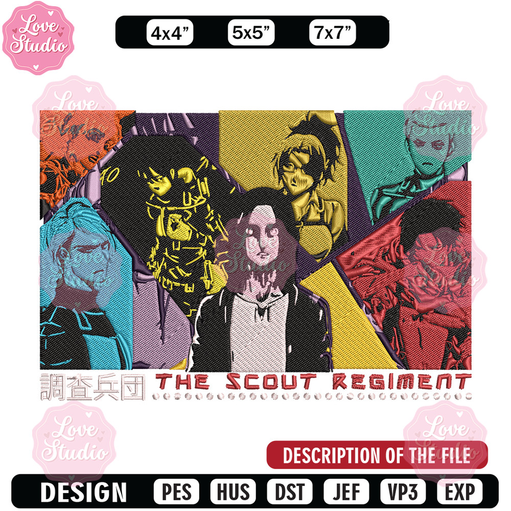 Eren friends Embroidery Design, Aot Embroidery, Embroidery File, Anime Embroidery, Anime shirt, Digital download.jpg