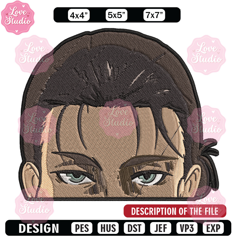 Eren Peeker Embroidery Design, Aot Embroidery, Embroidery File, Anime Embroidery, Anime shirt, Digital download.jpg