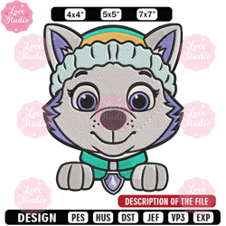 everest dog embroidery design, paw patrol embroidery, embroidery file,anime embroidery, anime shirt,digital download 1