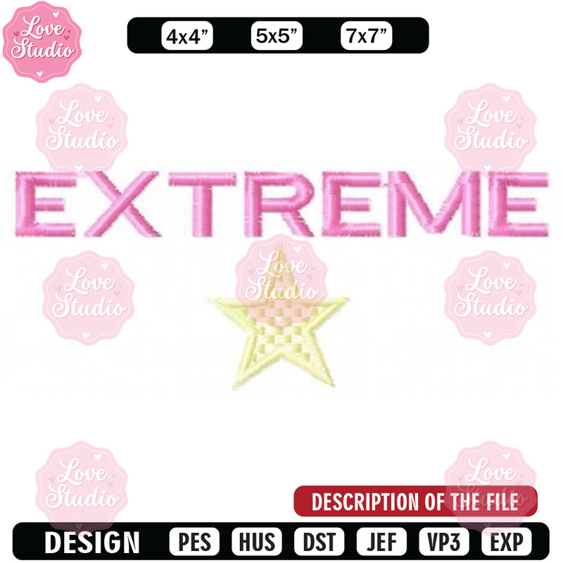 Extreme embroidery design, Embroidery design, Sale design, Embroidered shirt, Logo Embroidered, digital download.jpg