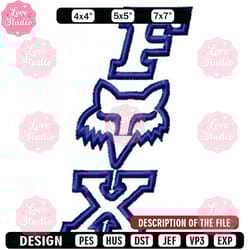 fox vertical embroidery design, embroidery design, sale design, embroidered shirt, logo embroidered, digital download