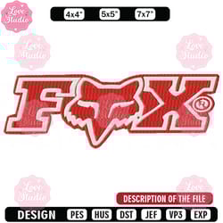 foxlg embroidery design, brand design, embroidered shirt, brand shirt, brand embroidery, digital download