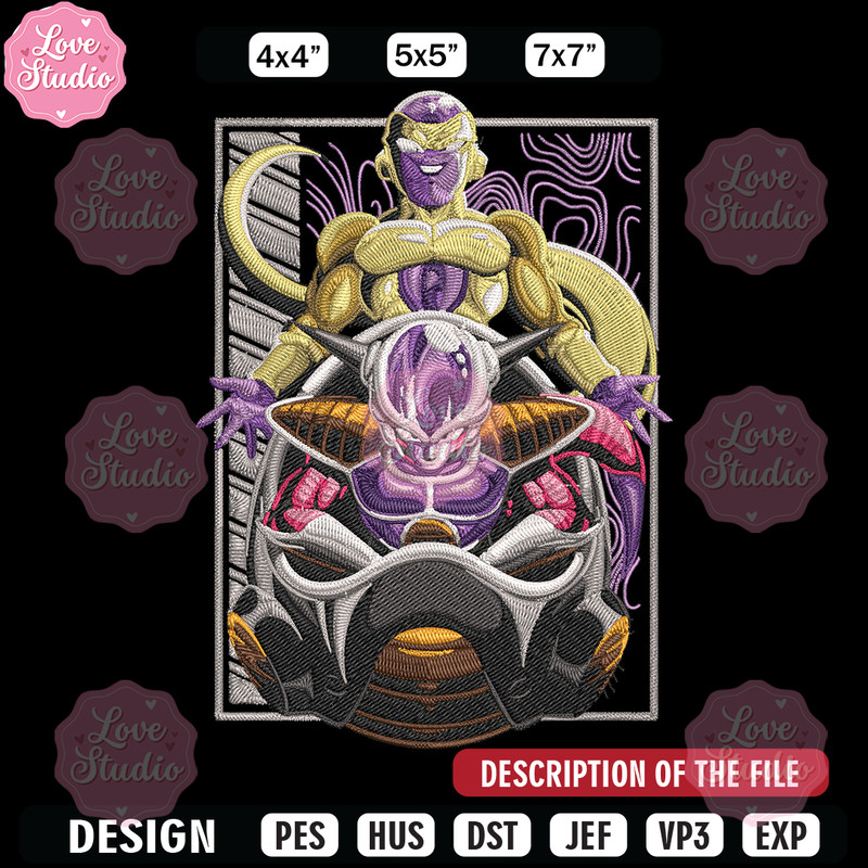 Frieza form Embroidery Design, Dragonball Embroidery,Embroidery File, Anime Embroidery, Anime shirt, Digital download.jpg