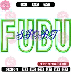fubu sport embroidery design, embroidery design, sale design, embroidered shirt, sport embroidered, digital download