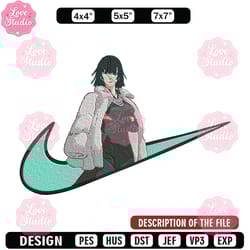 fubuki x nike embroidery design, one punch man embroidery,embroidery file,nike embroidery,anime shirt,digital download