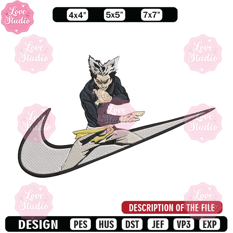 Garou x nike Embroidery Design, One punch man Embroidery, Embroidery File, Nike Embroidery, Anime shirt,Digital download.jpg