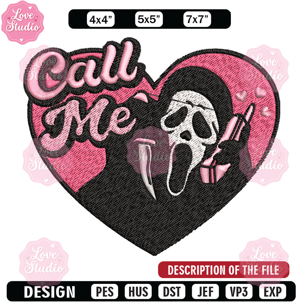 Ghostface Scream Embroidery design, Horror Embroidery, Embroidery File, logo design, logo shirt, Digital download.jpg