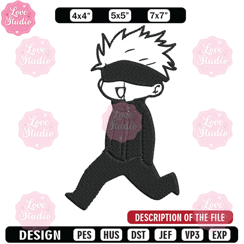Gojo cute Embroidery Design, Jujutsu Embroidery, Embroidery File, Anime Embroidery, Anime shirt, Digital download.jpg