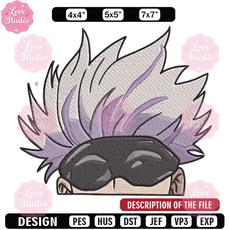 Gojo Peeker Embroidery Design, Jujutsu Embroidery, Embroidery File, Anime Embroidery, Anime shirt, Digital download 1.jpg