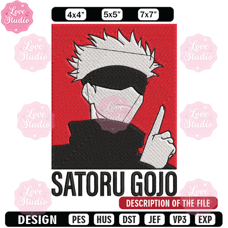 Gojo poster Embroidery Design, Jujutsu Embroidery, Embroidery File, Anime Embroidery,Anime shirt, Digital download.jpg