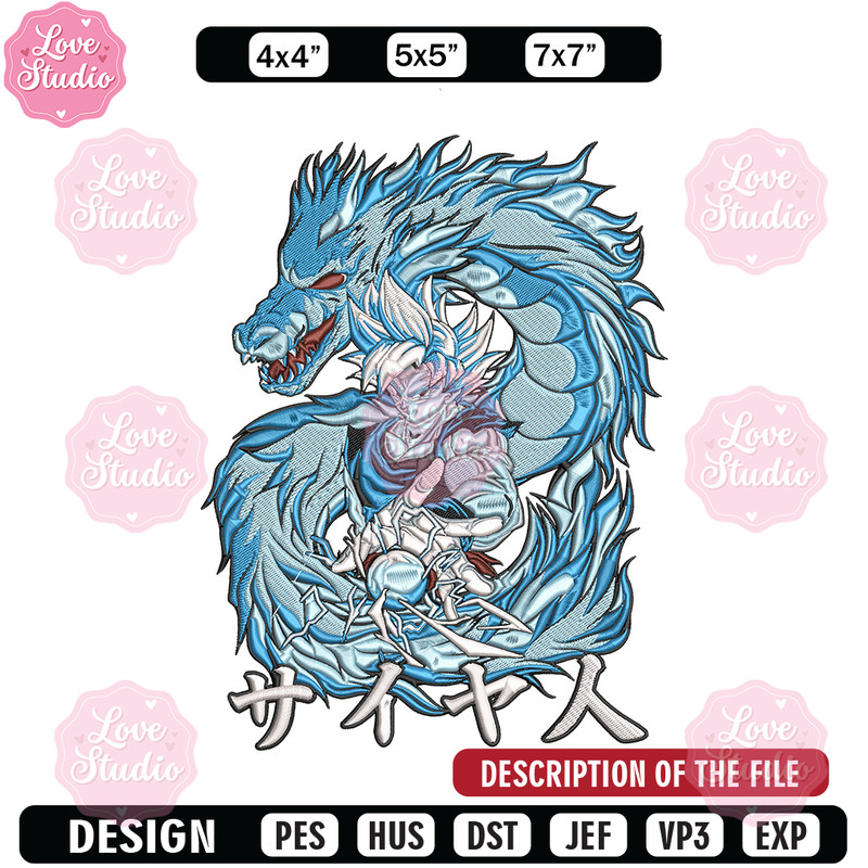 Goku dragon Embroidery Design, Dragonball Embroidery, Embroidery File, Anime Embroidery, Anime shirt, Digital download.jpg