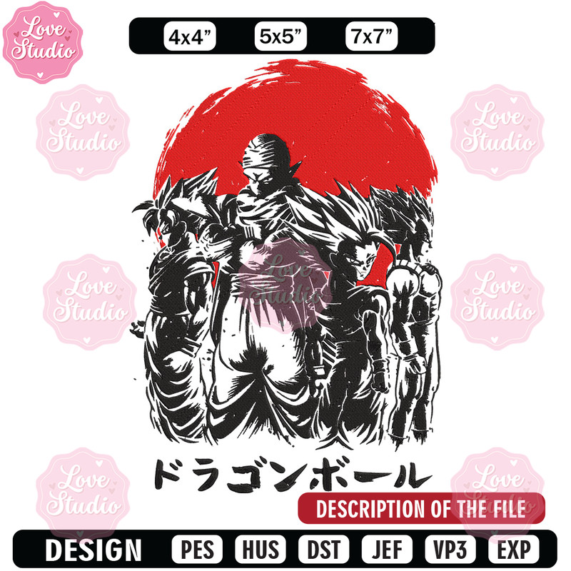 Goku friends Embroidery Design, Dragonball Embroidery, Embroidery File, Anime Embroidery, Anime shirt, Digital download.jpg