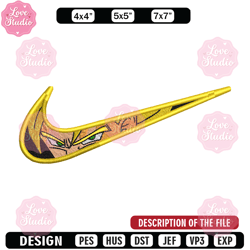 goku ss eyes nike embroidery design, dragon ball embroidery, nike design, anime design, anime shirt, digital download