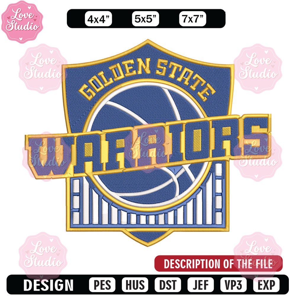 Golden State Warriors logo embroidery design, NBA embroidery,Sport embroidery, Embroidery design,Logo sport embroidery.jpg