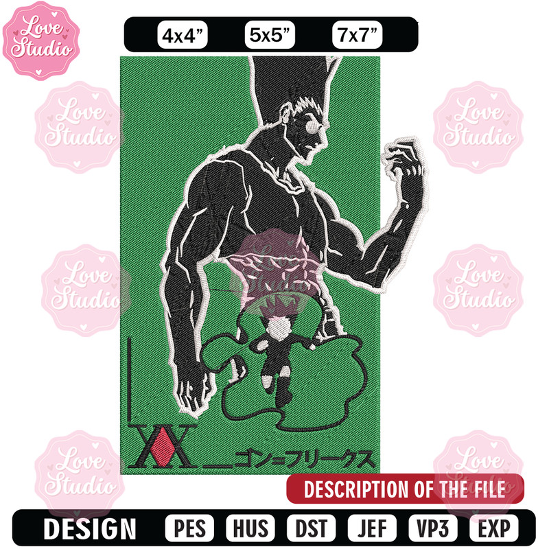 Gon poster Embroidery Design, Hunter x hunter Embroidery,Embroidery File, Anime Embroidery, Anime shirt,Digital download.jpg