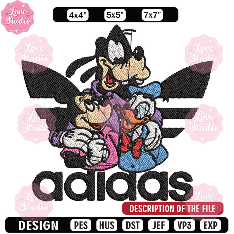 Goofy friends Embroidery Design, Adidas Embroidery, Brand Embroidery, Embroidery File,Logo shirt,Digital download.jpg