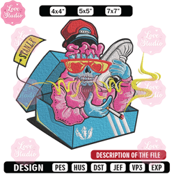 graffiti skull embroidery design, graffiti embroidery, embroidery file, anime embroidery, anime shirt, digital download