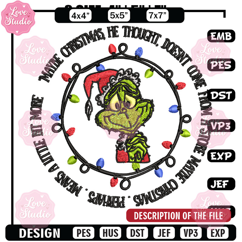 Grinch santa logo Embroidery design, Grinch merry christmas Embroidery, Grinch design, Embroidery File, Instant download.jpg
