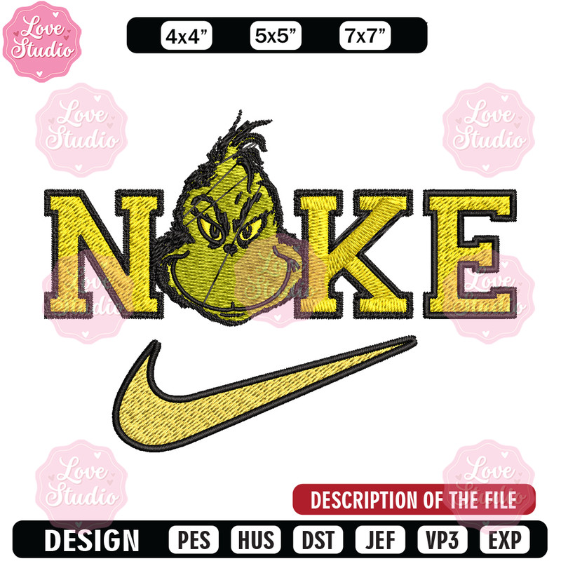 Grinch x nike Embroidery Design, Nike Embroidery, Brand Embroidery, Embroidery File, Logo shirt, Digital download.jpg