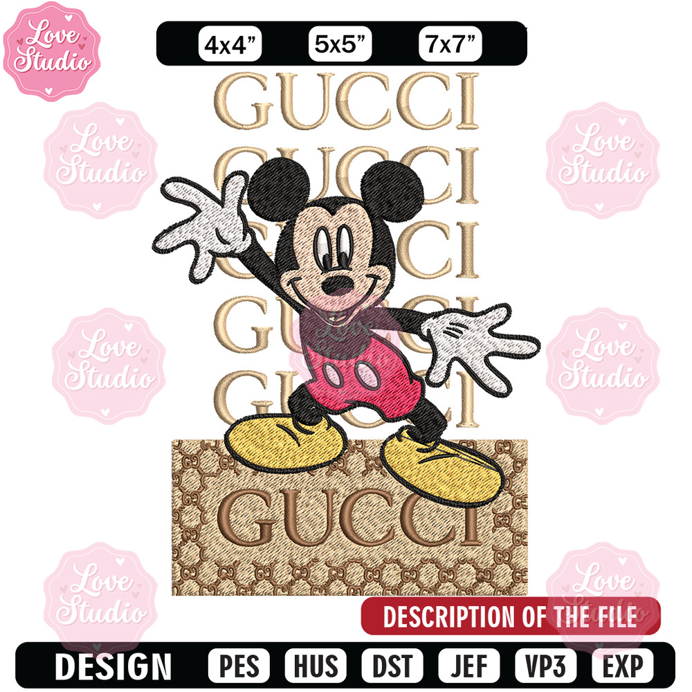 Gucci Mickey Mouse Embroidery design, Gucci Embroidery, Disney design, Embroidery File, cartoon shirt, Digital download.jpg