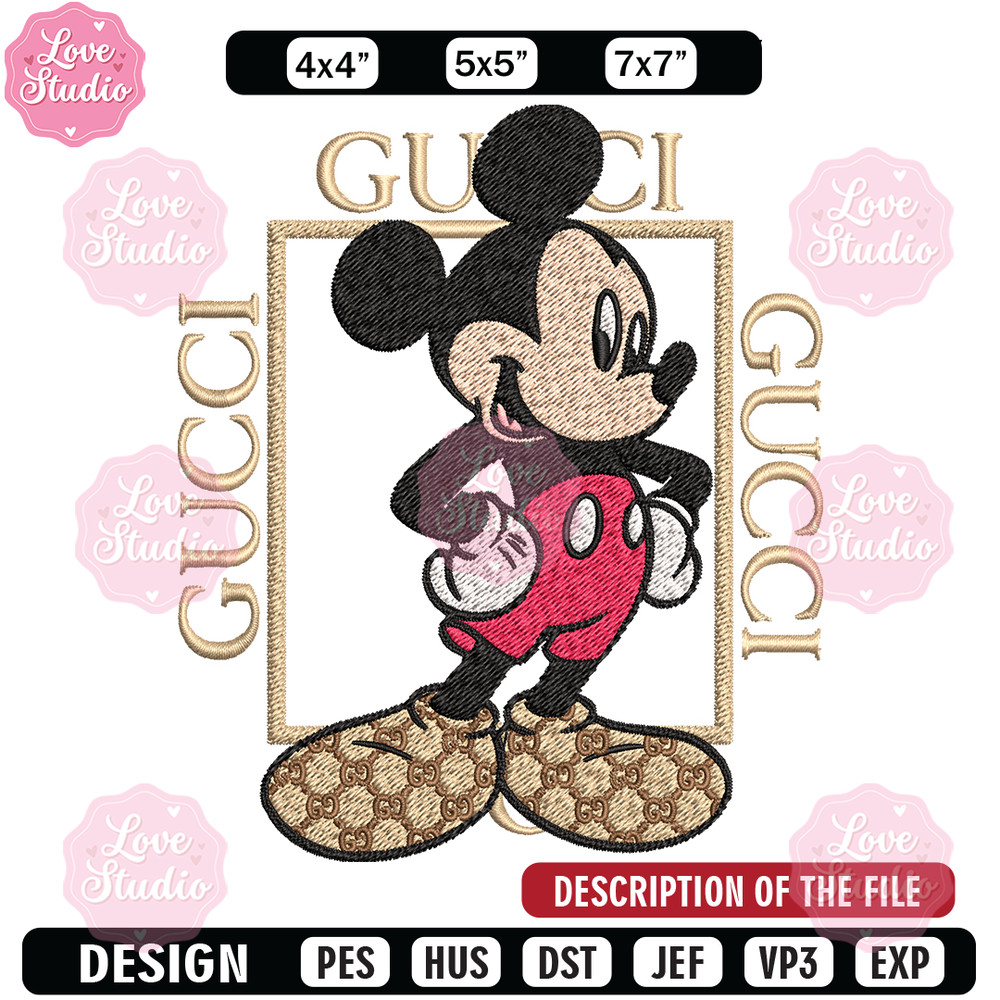 Gucci Mickey Mouse Embroidery design, Gucci Embroidery, Disney design, Embroidery File, cartoon shirt, Instant download.jpg