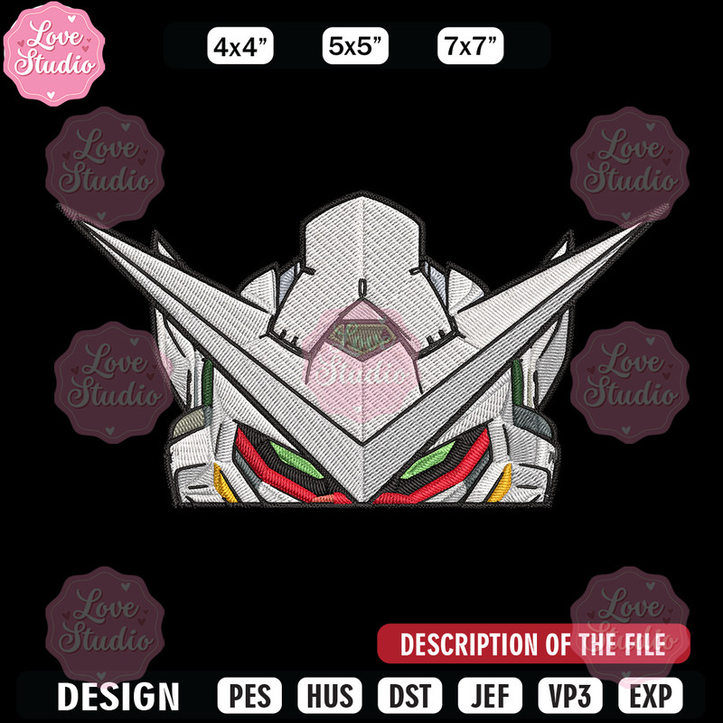 Gundam Peeker Embroidery Design, Gundam Embroidery, Embroidery File, Anime Embroidery, Anime shirt, Digital download 1.jpg