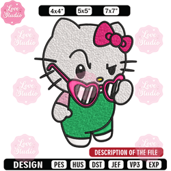 hallokitty embroidery design, hallokitty embroidery, embroidery file, cartoon design, logo shirt, digital download