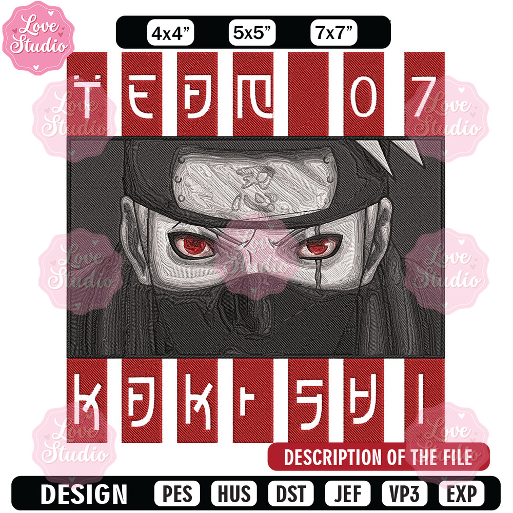 Hatake Kakashi Embroidery Design, Naruto Embroidery, Embroidery File, Anime Embroidery, Anime shirt,Digital download.jpg