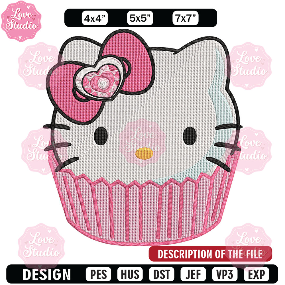 Hello Kitty cake Embroidery Design, Hello kitty Embroidery, Embroidery File, Anime Embroidery, Digital download.jpg