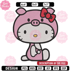 hello kitty embroidery design, hello kitty embroidery, embroidery file, anime embroidery, digital download
