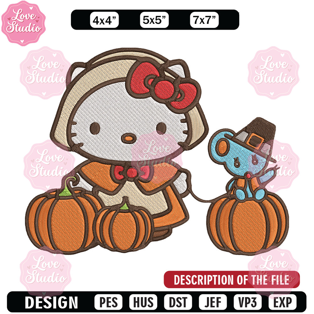 Hello kitty pumpkin Embroidery Design, Hello kitty Embroidery, Embroidery File, Anime Embroidery, Digital download.jpg