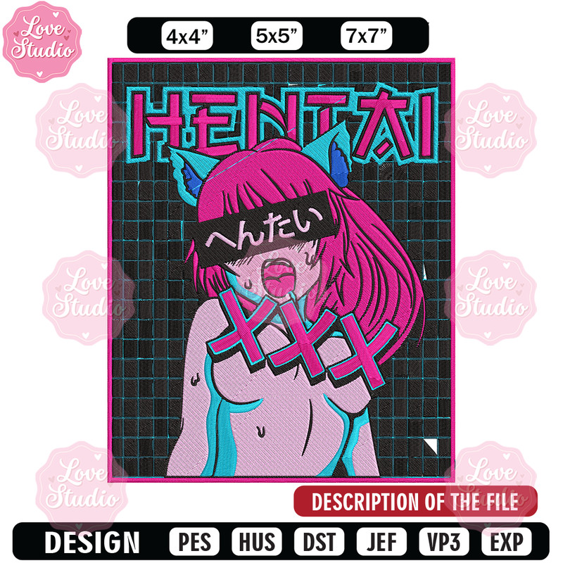 Hentai Poster Embroidery Design, Hentai Embroidery, Embroidery File, Anime Embroidery, Anime shirt, Digital download.jpg