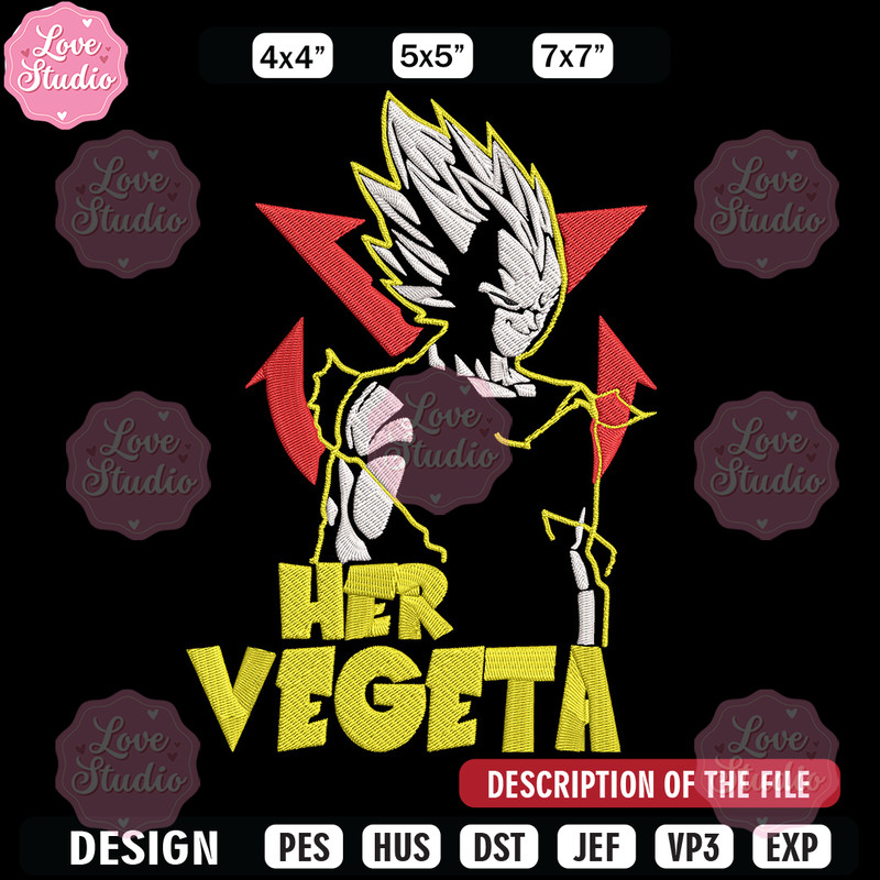 Her Vegeta Embroidery Design, Dragonball Embroidery, Embroidery File, Anime Embroidery, Anime shirt, Digital download.jpg