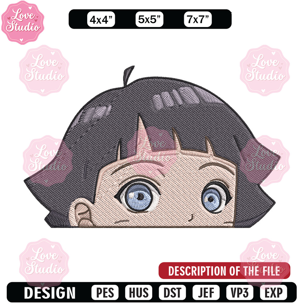 Himawari Peeker Embroidery Design, Naruto Embroidery, Embroidery File, Anime Embroidery, Anime shirt, Digital download.jpg
