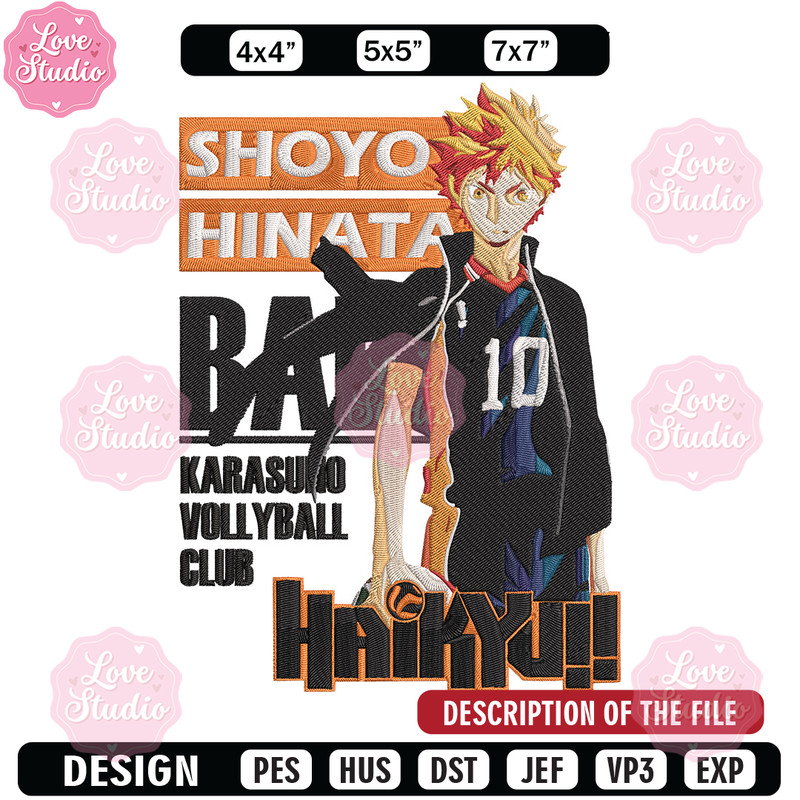 Hinata poster Embroidery Design, Haikyuu Embroidery, Embroidery File, Anime Embroidery, Anime shirt, Digital download.jpg