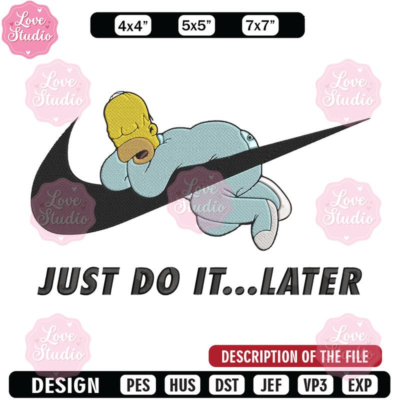 Homer x nike Embroidery Design, Simpson Embroidery, Embroidery File, Nike Embroidery, Anime shirt, Digital download.jpg