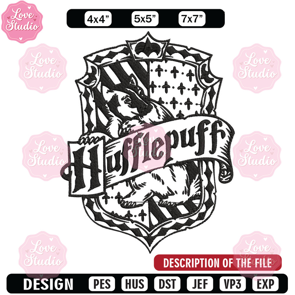 Hufflepuff Embroidery Design, logo Embroidery, Embroidery File, logo shirt, Embroidery design, Digital download.jpg