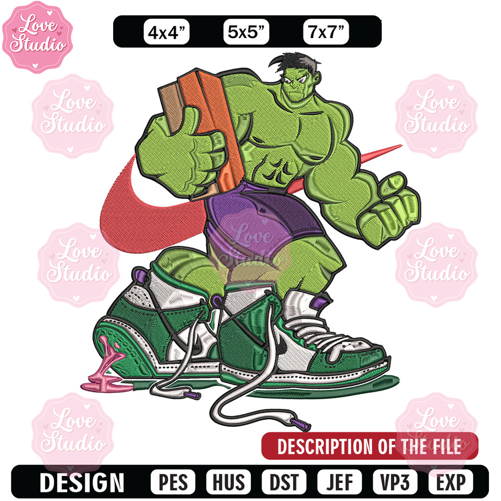 Hulk x nike Embroidery Design, Marvel Embroidery, Embroidery File, Nike Embroidery, Anime shirt, Digital download.jpg