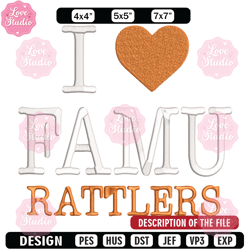 i love florida am rattlers embroidery design, sport embroidery, logo sport embroidery, embroidery design,ncaa embroidery