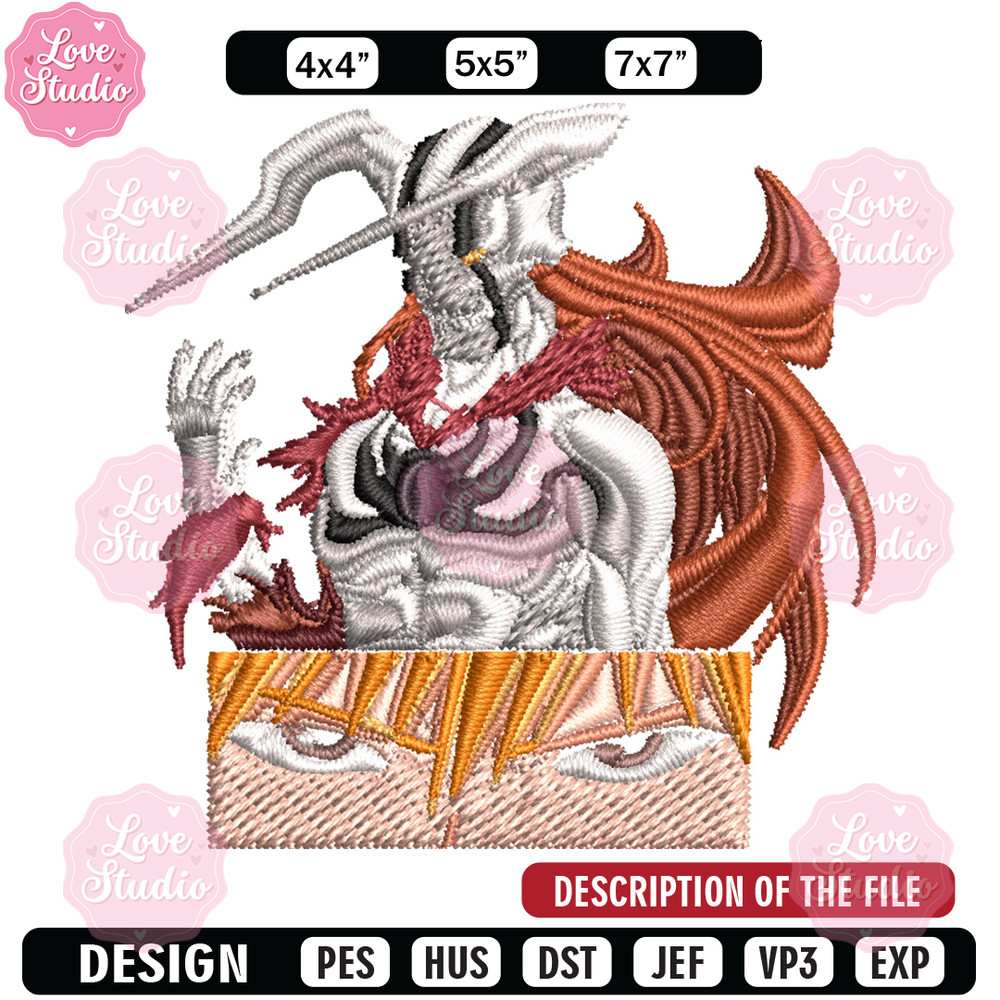 Ichigo demon Embroidery Design, Bleach Embroidery, Embroidery File, Anime Embroidery, Anime shirt, Digital download 1.jpg