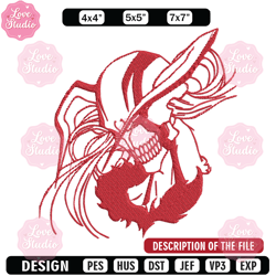 ichigo demon embroidery design, bleach embroidery, embroidery file, anime embroidery, anime shirt, digital download