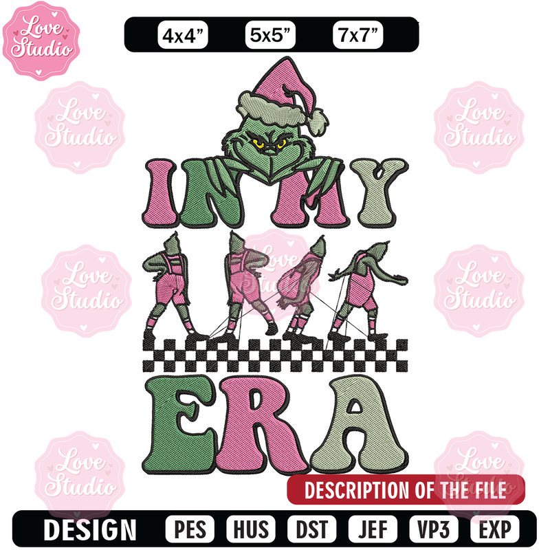 In my era Embroidery Design, Grinch Embroidery, Embroidery File, Chrismas Embroidery, Anime shirt, Digital download.jpg
