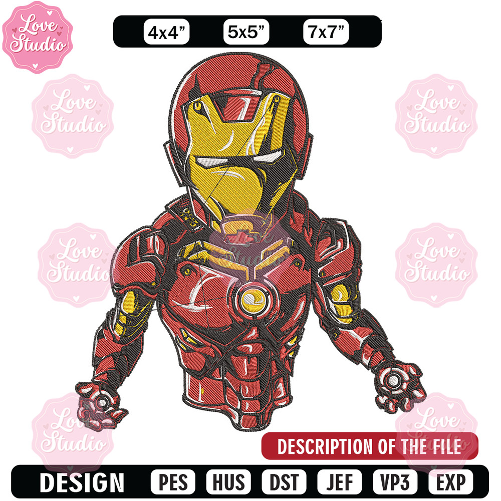 Iron man chibi Embroidery Design, Marvel Embroidery, Embroidery File, Anime Embroidery, Anime shirt, Digital download.jpg