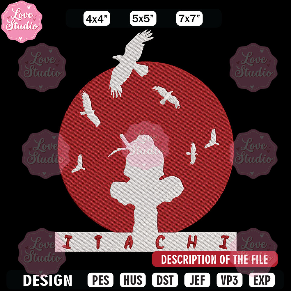 Itachi red moon Embroidery Design, Naruto Embroidery, Embroidery File, Anime Embroidery, Anime shirt, Digital download 1.jpg