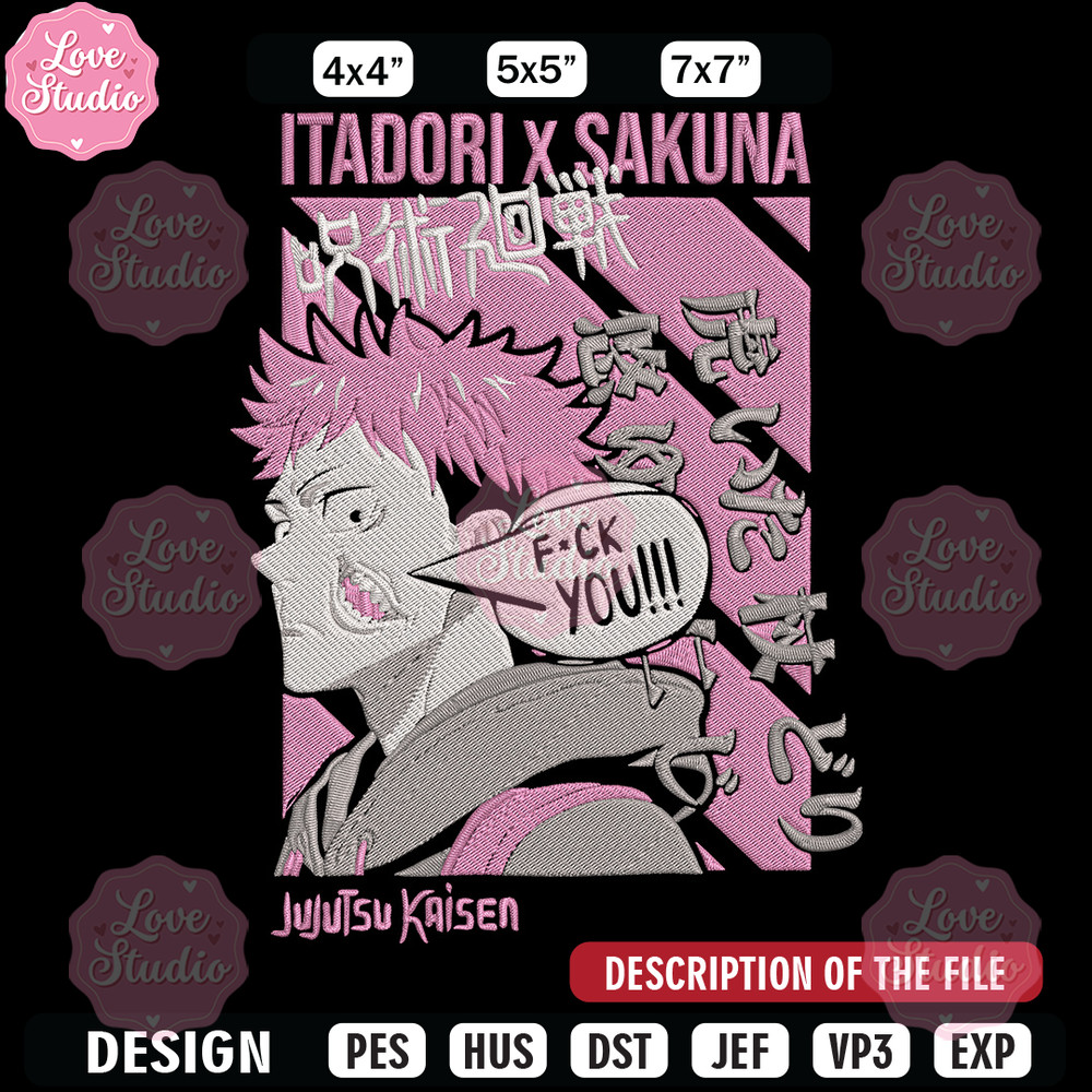 Itadori x Sukuna Embroidery Design, Jujutsu Embroidery, Embroidery File, Anime Embroidery, Anime shirt, Digital download.jpg