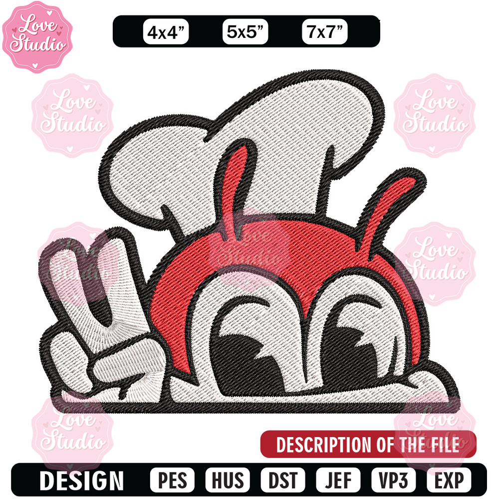 Jollibee Peek Embroidery Design, Logo Embroidery, Embroidery File, Anime Embroidery, Anime shirt, Digital download.jpg